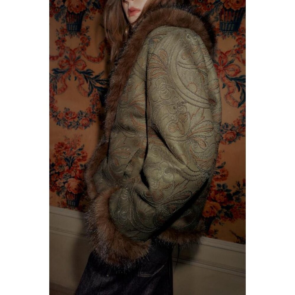 ZARA EMBROIDERED DOUBLE-FACED JACKET - Picture 4 of 10